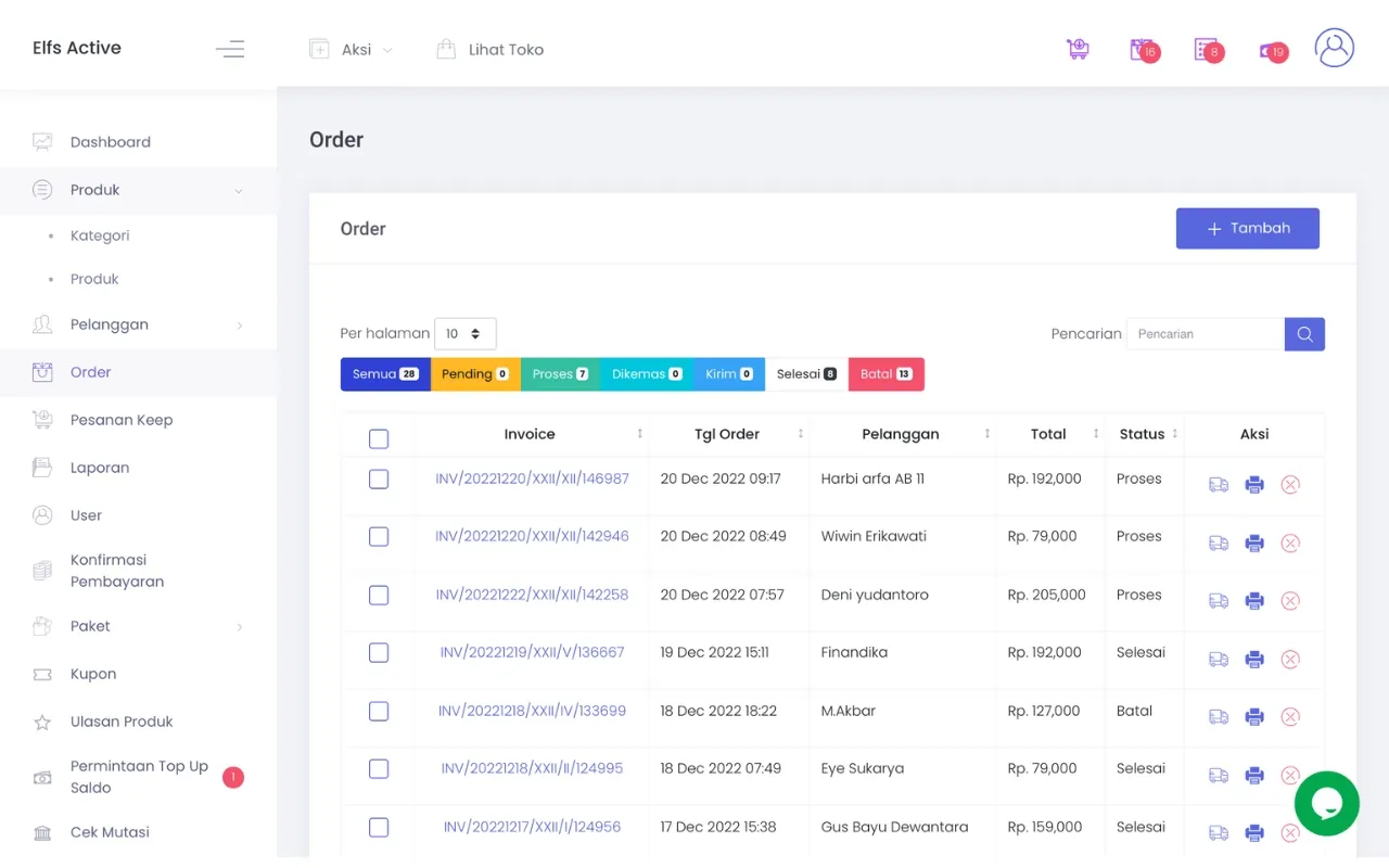 Project Data Pesanan 8